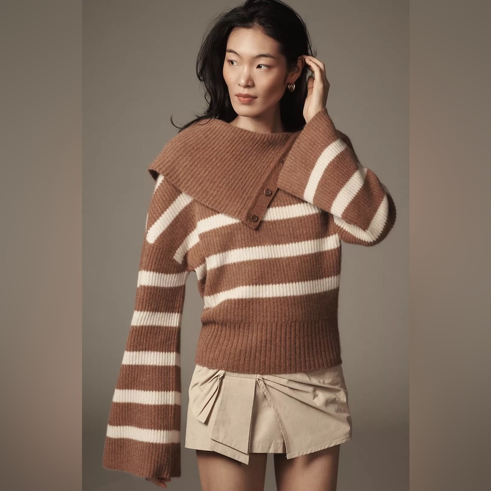 NWOT Maeve Cashmere Bell-Sleeve Sweater